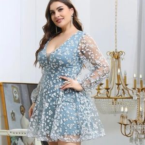 Floral lace overlay dress